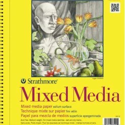 Outlet 😉 Strathmore 300 Series Mixed Media Pad, 9 X 12 Inches, 90 Lb, 40 Sheets 🔥