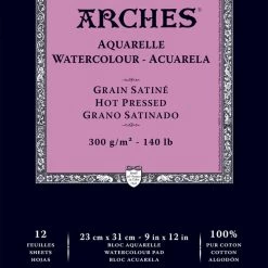Best deal 🤩 Arches Aquarelle Watercolor Pad, 9 X 12 Inches, Hot Press, 140 Lb, White, 12 Sheets 🛒