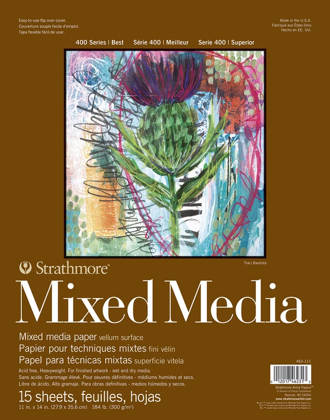 Outlet 👏 Strathmore 400 Series Mixed Media Pad, 11 X 14 Inches, 184 Pound, 15 Sheets 🎁 3 Outlet 👏 Strathmore 400 Series Mixed Media Pad, 11 X 14 Inches, 184 Pound, 15 Sheets 🎁