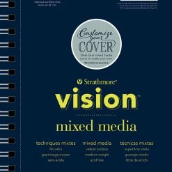 Promo ⭐ Strathmore Vision Mixed Media Pad, 5-1/2 X 8-1/2 Inches, 98 Lb, 70 Sheets 🎉