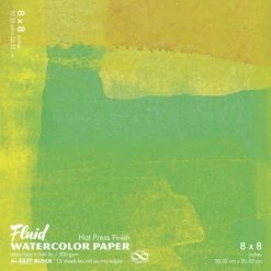 Brand new 👍 FOLIA Fluid Hot Press Easy Block Watercolor Paper, 8 X 8 Inches, 15 Sheets 💯