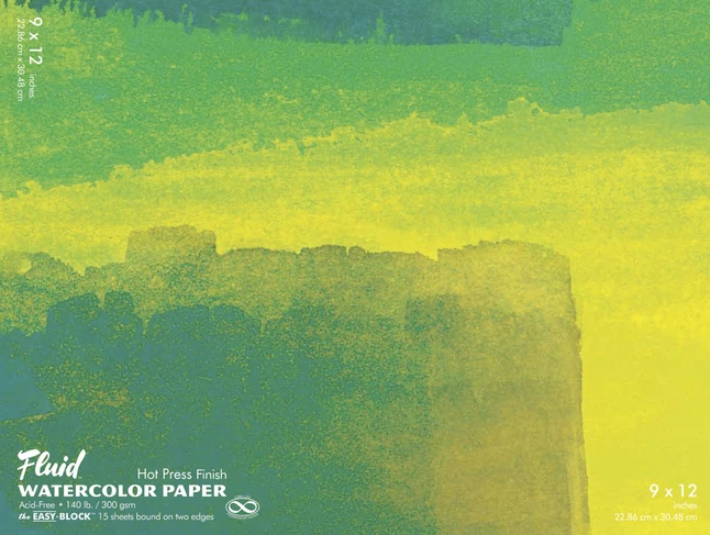 Flash Sale 🥰 FOLIA Fluid Hot Press Easy Block Watercolor Paper, 9 X 12 Inches, 15 Sheets 🥰 3 Flash Sale 🥰 FOLIA Fluid Hot Press Easy Block Watercolor Paper, 9 X 12 Inches, 15 Sheets 🥰