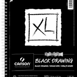 Budget ✔️ Canson XL Black Drawing Pad, Side Wire, 9 X 12 Inches, 40 Sheets 🔥