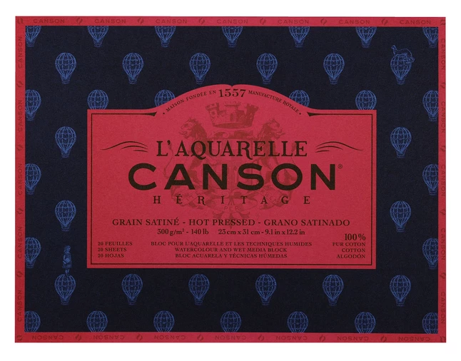 Budget โญ Canson L'Aquarelle Heritage Hot Press Watercolor Block, 9-1/10 X 12-1/5 Inches, 140 Lb, 20 Sheets ๐ 2 Budget โญ Canson L'Aquarelle Heritage Hot Press Watercolor Block, 9-1/10 X 12-1/5 Inches, 140 Lb, 20 Sheets ๐