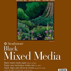 Best Sale 💯 Strathmore 400 Series Mixed Media Pad, 11 X 14 Inches, 184 Lb, Black, 15 Sheets ⭐