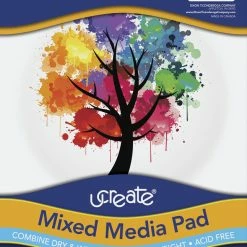 New 😍 UCreate Mixed Media Pad, White, 9 X 12 Inches, 50 Sheets ❤️