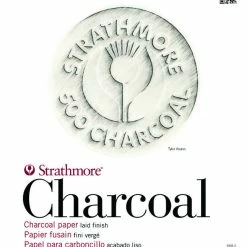 Promo 🔥 Strathmore 500 Series Charcoal Paper Pad, 18 X 24 Inches, White, 24 Sheets 🤩