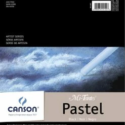 New ❤️ Canson Mi-Teintes Drawing Pad, 9 X 12 Inches, 98 Lb, Black, 24 Sheets 😀