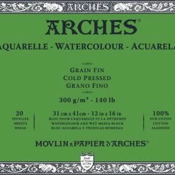 Budget ❤️ Arches Cold Press Watercolor Paper, 12 X 16 Inches, 140 Lb, 20 Sheets ⌛